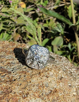 14k gold white gold c.1920's Art Deco diamond ring