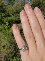 14k gold white gold c.1920's Art Deco diamond ring