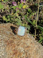 10k yellow gold opal estate ring