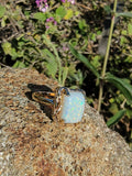 10k yellow gold opal estate ring
