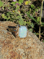 10k yellow gold opal estate ring