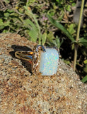 10k yellow gold opal estate ring