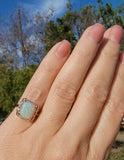 10k yellow gold opal estate ring