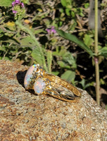 22k gold Victorian opal & rose cut diamond ring
