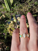 22k gold Victorian opal & rose cut diamond ring