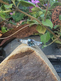 Palladium color changing NATURAL ALEXANDRITE & diamond estate ring