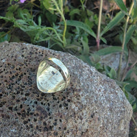 14k yellow gold estate enamel signet ring