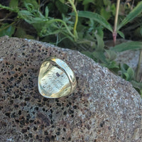 14k yellow gold estate enamel signet ring