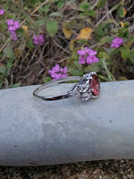 Platinum PINK tourmaline & diamond estate c.1920's ring