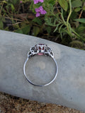 Platinum PINK tourmaline & diamond estate c.1920's ring