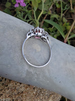 Platinum PINK tourmaline & diamond estate c.1920's ring