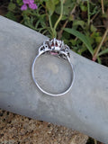 Platinum PINK tourmaline & diamond estate c.1920's ring