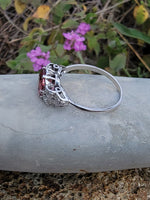 Platinum PINK tourmaline & diamond estate c.1920's ring