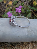 Platinum PINK tourmaline & diamond estate c.1920's ring