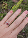 Platinum PINK tourmaline & diamond estate c.1920's ring