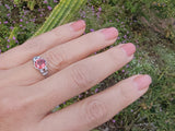 Platinum PINK tourmaline & diamond estate c.1920's ring