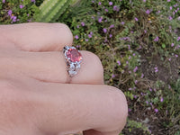 Platinum PINK tourmaline & diamond estate c.1920's ring