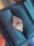 Platinum Art Deco c.1920's rare color changing NATURAL ALEXANDRITE & diamond ring