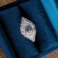 Platinum Art Deco c.1920's rare color changing NATURAL ALEXANDRITE & diamond ring