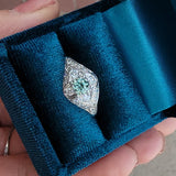 Platinum Art Deco c.1920's rare color changing NATURAL ALEXANDRITE & diamond ring
