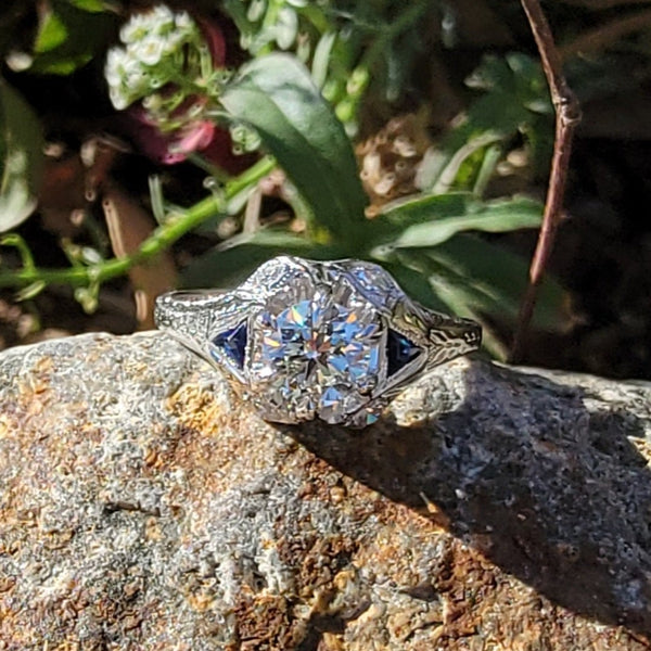 Belle Époque Old European Cut Diamond and Ruby Filigree Ring, France –  Erstwhile Jewelry