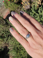 18k white gold c.1920's Deco filigree European cut diamond antique ring - apx .33ct