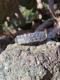 14k white gold 14 diamond 2 row estate band - apx .35ct tw INCLUDES RESIZE TO 8