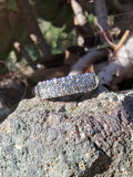 14k white gold 14 diamond 2 row estate band - apx .35ct tw INCLUDES RESIZE TO 8