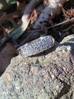 14k white gold 14 diamond 2 row estate band - apx .35ct tw INCLUDES RESIZE TO 8