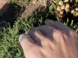 14k white gold 14 diamond 2 row estate band - apx .35ct tw INCLUDES RESIZE TO 8