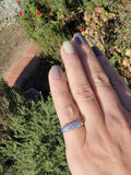 14k white gold 14 diamond 2 row estate band - apx .35ct tw INCLUDES RESIZE TO 8