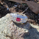 Platinum estate c.1920's Deco Ruby & Diamond Ring