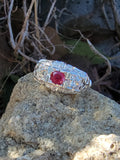 Platinum estate c.1920's Deco Ruby & Diamond Ring
