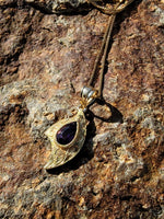 10k gold amethyst  vintage necklace pendant