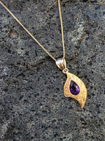 10k gold amethyst  vintage necklace pendant