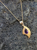 10k gold amethyst  vintage necklace pendant