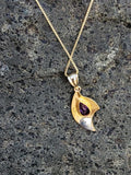 10k gold amethyst  vintage necklace pendant