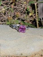 platinum pink sapphire & diamond estate ring