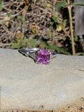 platinum pink sapphire & diamond estate ring
