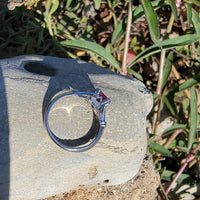 platinum pink sapphire & diamond estate ring