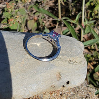 platinum pink sapphire & diamond estate ring