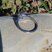 platinum pink sapphire & diamond estate ring