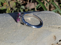 platinum pink sapphire & diamond estate ring