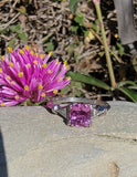 platinum pink sapphire & diamond estate ring