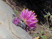 platinum pink sapphire & diamond estate ring