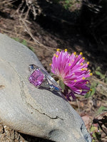 platinum pink sapphire & diamond estate ring