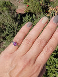 platinum pink sapphire & diamond estate ring