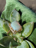 10k yellow gold opal estate ring