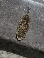 platinum & 18k gold two tone Deco estate sapphire & diamond pendant necklace lavaliere