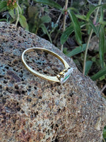 platinum& 14k gold two tone emerald & diamond antique ring